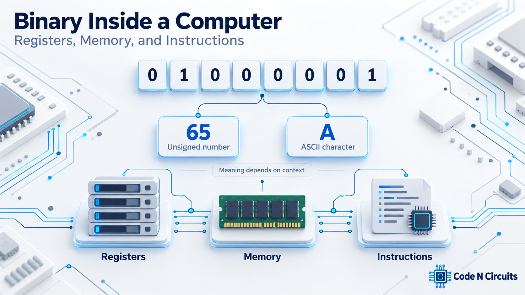 Binary Inside a Computer — Registers, Memory, and Instructions